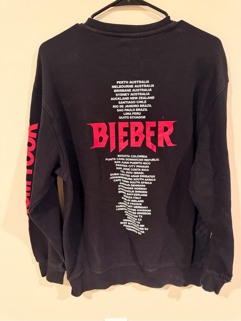 Bieber Black Tour Graphic Sweatshirt - Black & Red